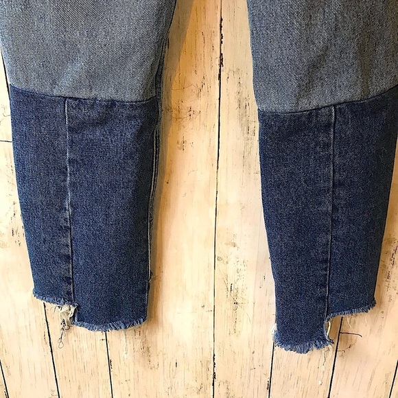 Zara Two Tone Raw Hem Straight Cut Jeans - Picture 15 of 16